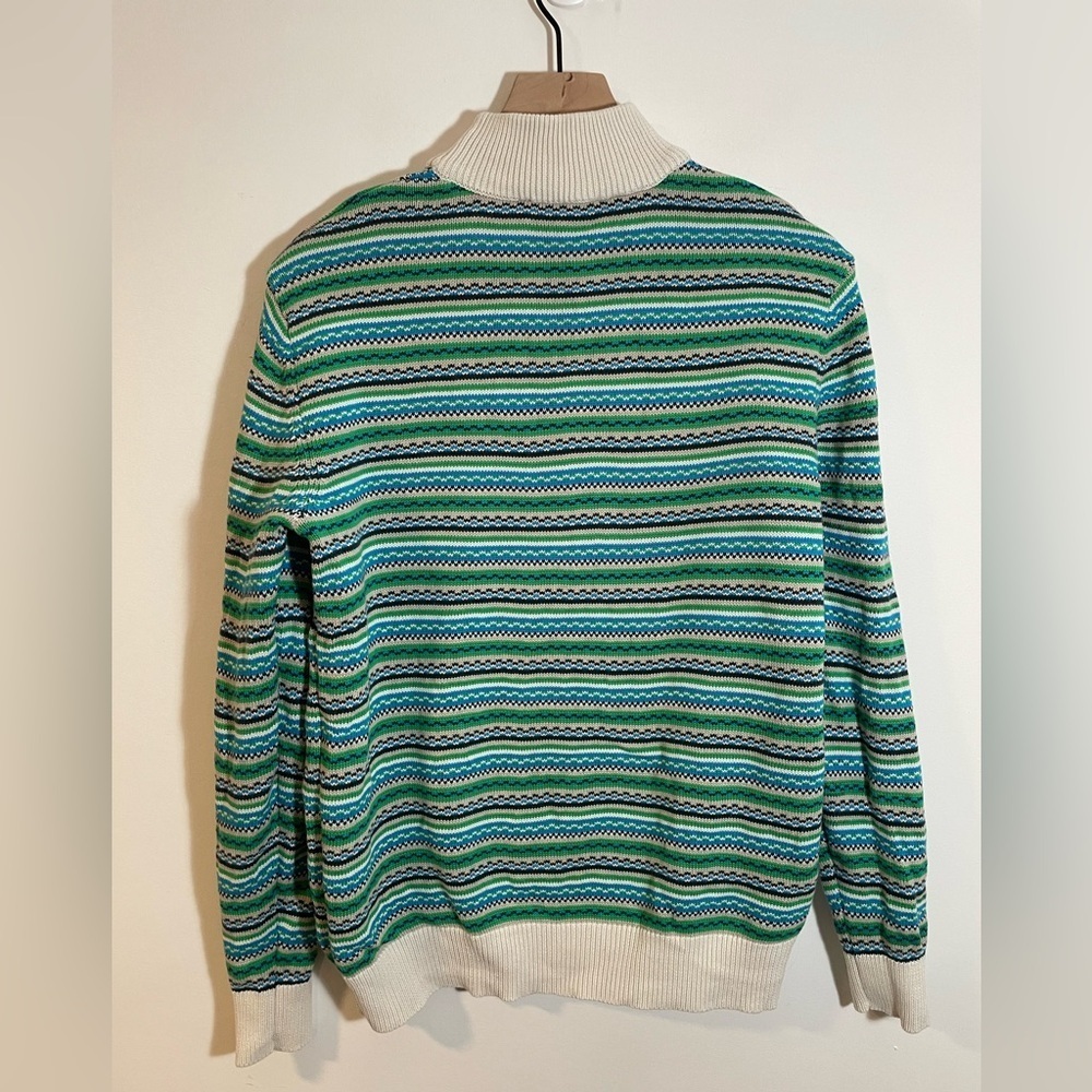 Esprit New York Striped Mock Neck Ribbed Sleeves and Hem Sweater 90’s Sz Medium - Picture 5 of 9